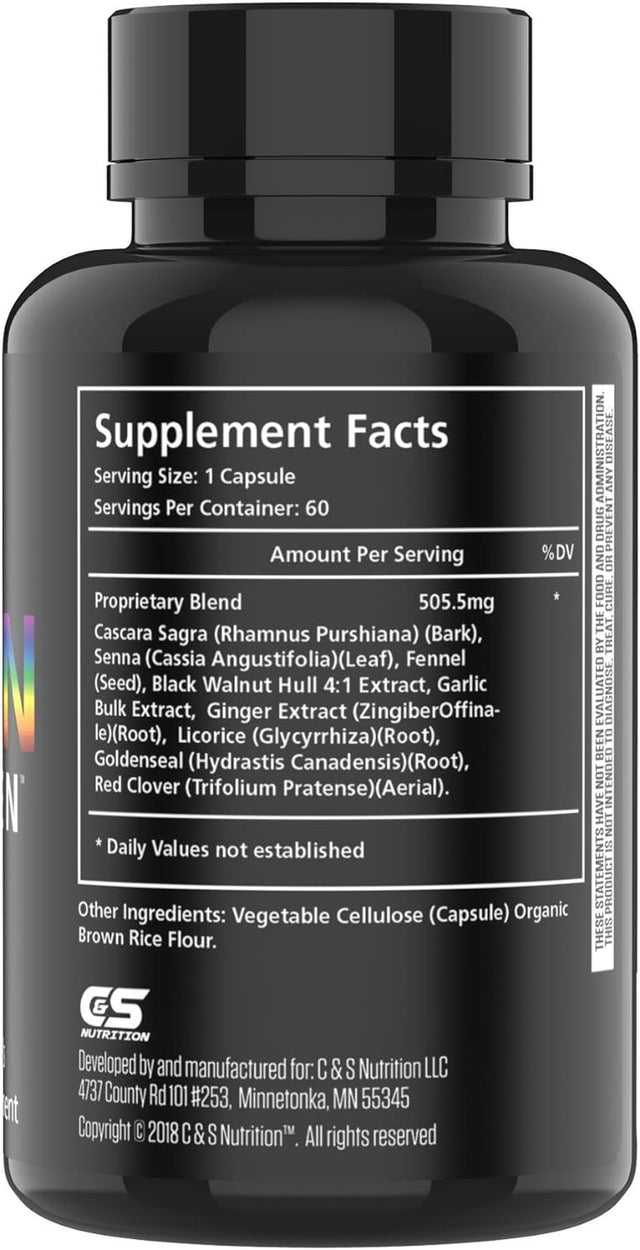 Clean for Men Fiber Supplement, Digestive Health Support for Adults, Natural Supplements for Bloating, Constipation and Gut Health, Stool Softeners, Helps Cleanse Body, 60 Capsules