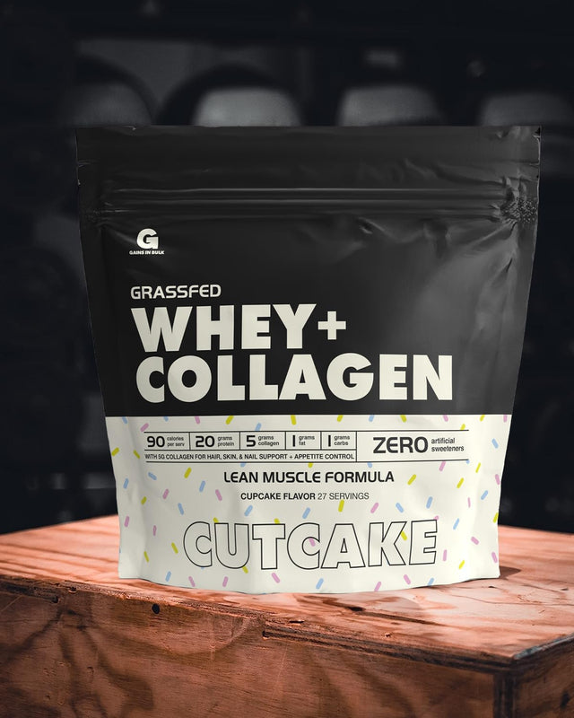 Cutcake, Low Fat Low Carb Protein with Collagen Peptides, Gains in Bulk, 2.6 Lbs