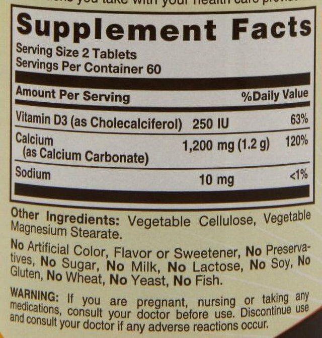 Sundown Naturals Calcium + Vitamin D3, Promotes Bone Health, 120 Ct, 3-Pack