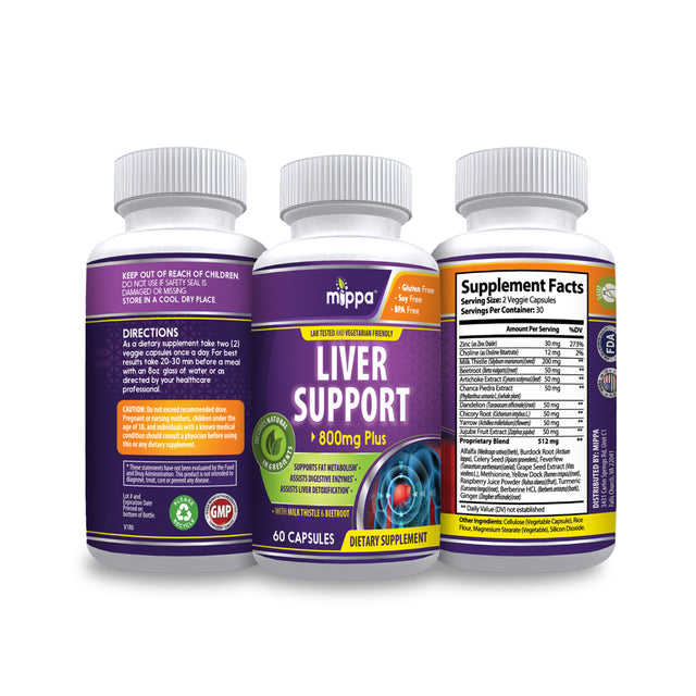 Liver Support, Milk Thistle, Beetroot, Dandelion, Powerful Ingredients, Assists Digestive Enzymes, Herbal Liver Cleanse, Energy, Bloating Reduction, Detox, Eliminates Toxins, Feel Cleaner and Lighter