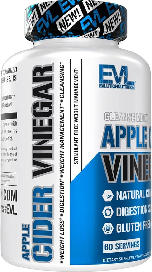 Evlution Cleansemode Apple Cider Vinegar Capsules Nutrition Vegan ACV Pills for Detox and Cleanse with Cayenne Pepper for Digestive Weight Management and Metabolism Support - 60 Servings