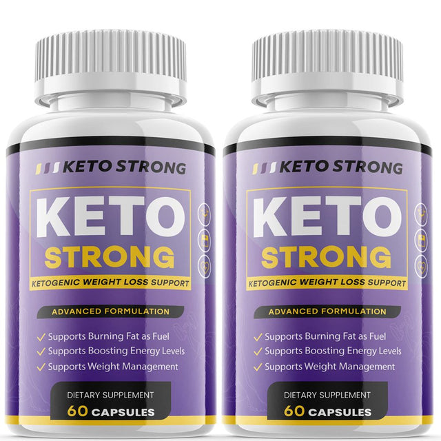 (2 Pack) Keto Strong - Keto Pills for Weight Loss - Energy Boosting Dietary Supplements for Weight Management and Metabolism - Advanced Ketogenic Ketones - 120 Capsules