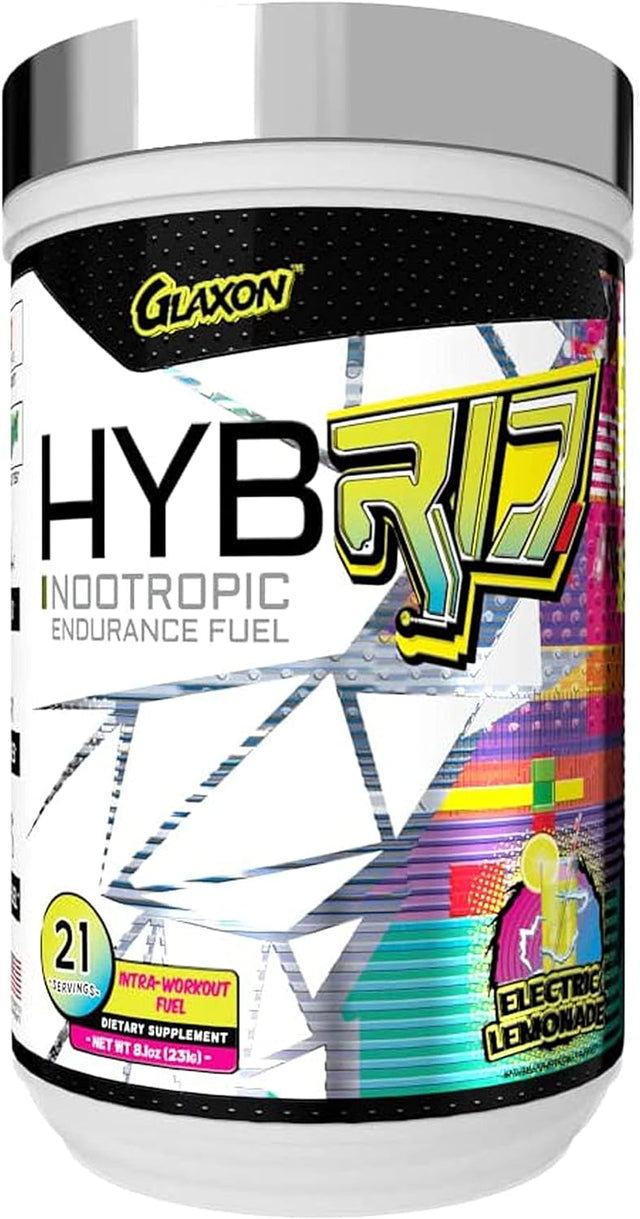 Glaxon Hybrid V2 Nootropic Endurance Fuel | Ketone Salts Supplement with Electrolytes and Inulin Powder for Stamina, Hydration, Brain Power and Workout Performance | Electric Lemonade Flavor