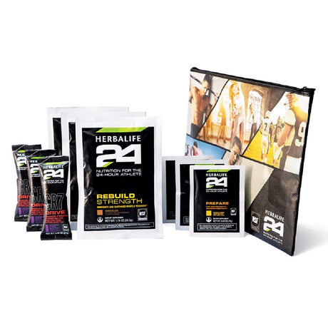 Herbalife24 Trial Pack: Cr7 Drive (3), Rebuild Strength Chocolate (3) and Prepare Tropical Mango for Advanced Hydration Powder Mix and Fuel for You Active Life (3)