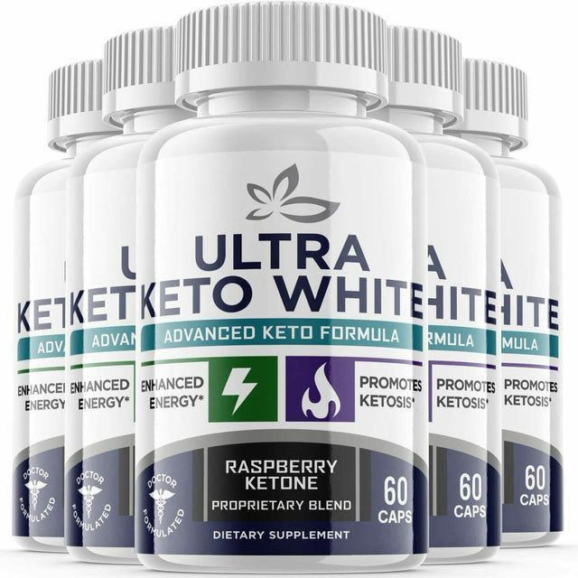 (5 Pack) Ultra Keto White - Supplement for Weight Loss - Energy & Focus Boosting Dietary Supplements for Weight Management & Metabolism - Advanced Fat Burn Raspberry Ketones Pills - 300 Capsules