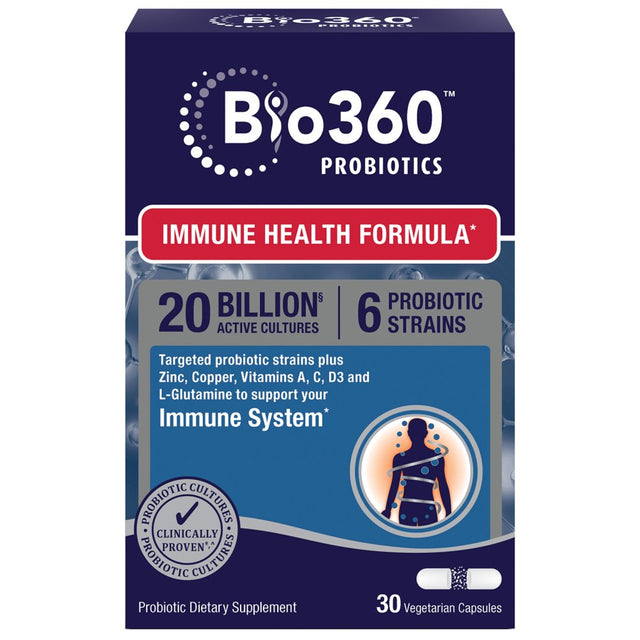 Bio360 Probiotics Immune Health Formula for Immunity & Digestive Support, 30 Ct