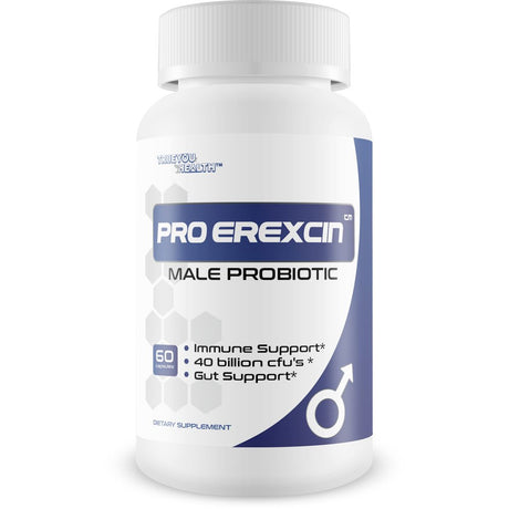 Probiotic Pro Erexcin - Male Probiotic - Support Gut Health, Natural Immune Function, & Overall Male Health - Mens Probiotic Formula Made with Premium Probiotics and Prebiotics - 40 Billion Cfu’S