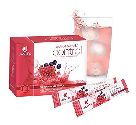 Javita Activeblendz Control Fruit Powder Drink Instant Beverage Made W/Pomegranate & Grape, Garcinia Cambogia & Gymnema Sylvestre for Appetite and Weight Management, 24 Serv.