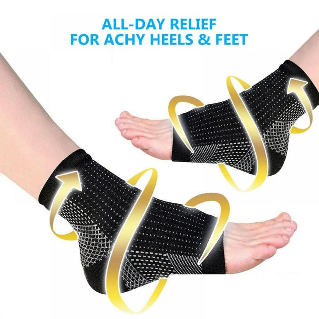 [Clearance!] Ankle Compression Sleeve - Open Toe Сompression Socks for Swelling, Plantar Fasciitis, Sprain, Neuropathy - Nano Brace for Women and Men