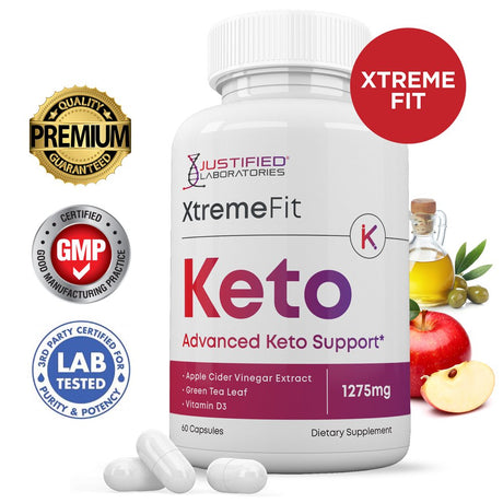 Xtreme Fit Keto ACV Pills 1275Mg Alternative to Gummies Dietary Supplement 60 Capsules