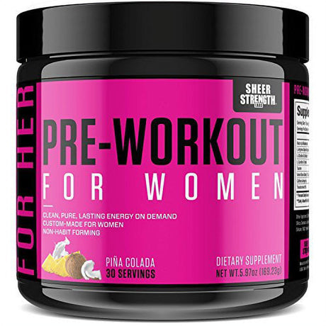 Pre Workout for Women with L Arginine (V2) - Energy, Stamina, Healthy Weight Loss | Non-Gmo & Non-Habit-Forming | Nitric Oxide Booster Powder Supplement - Sheer Strength Labs, 30 Servings