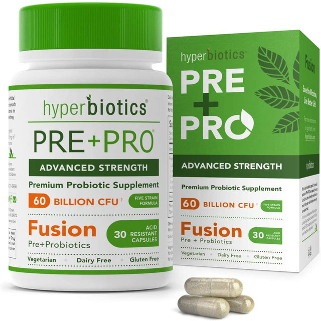 Hyperbiotics Pre + Pro 60B, 60 Billion CFU, 30 Acid-Resistant Capsules