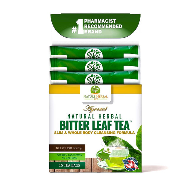 Natural Herbal Bitter Leaf Tea - Immune Boost, Antioxidant & Blood Sugar Support Supplement.