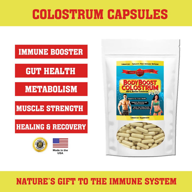 Body Boost Colostrum Capsule Supplement (500Mg - 450Ct) for Immune Boost and Gut Health