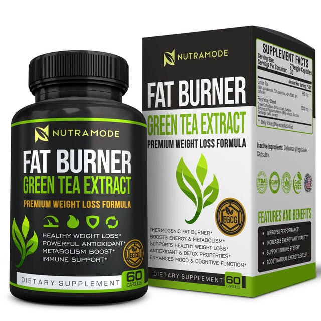 Green Tea Extract Belly Fat Burner Supplement with EGCG Appetite Suppressant 60 Capsules