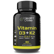 Health Dose Vitamin D3 + K2 10.000 IU with K2 MK-7 with D3 Vitamin Supplement, 2 in 1 Immune Support, Heart, Joint, Teeth & Bone Health 180 Softgels.