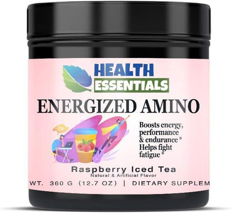 Amino Energy Raspberry Iced Tea, 40 Servings, Boosts Energy, Performance & Endurance, Helps Fight Fatigue, Vegetarian, Vegan, Non-Dairy, Gluten-Free, Non-Gmo. Made in America