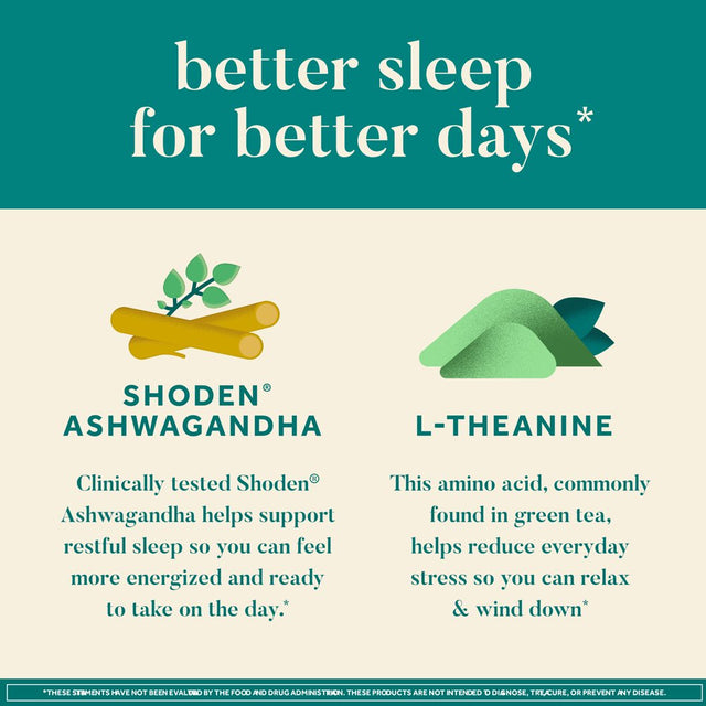 L-Theanine & Ashwagandha Sleep Support Supplement - Neuriva Relax & Sleep (30 Count), Nightly Sleep Support Supplement, Clinically Tested Ashwagandha