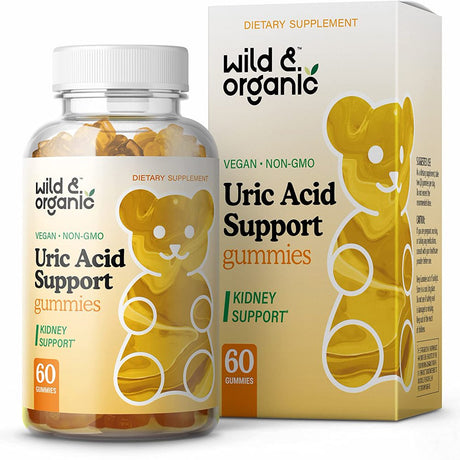 Wild & Organic Uric Acid Support Gummies - Kidney Support and Joint Health W/ Tart Cherry, 60 Ct