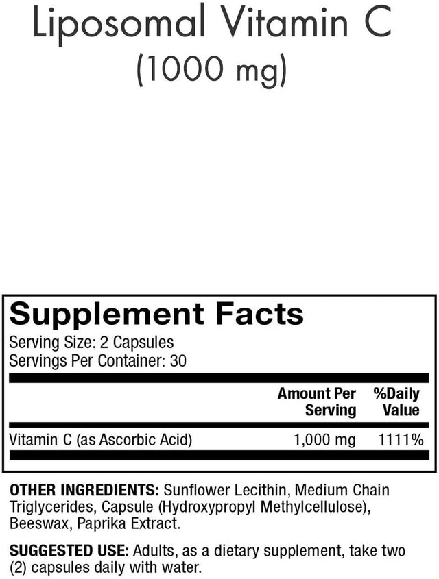 Dr. Mercola, Liposomal Vitamin C Dietary Supplement, 30 Servings (60 Capsules)