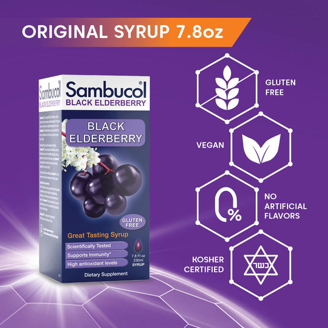 Sambucol Black Elderberry Original Immune Support Syrup - 7.8Z