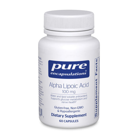 Pure Encapsulations Alpha Lipoic Acid 100 Mg | ALA Supplement for Liver Support, Antioxidants, Nerve and Cardiovascular Health, Free Radicals, and Carbohydrate Support* | 60 Capsules