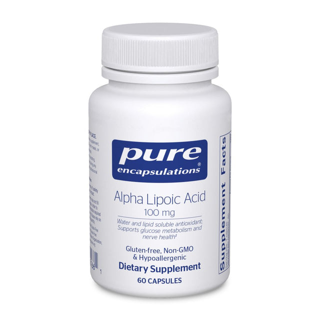 Pure Encapsulations Alpha Lipoic Acid 100 Mg | ALA Supplement for Liver Support, Antioxidants, Nerve and Cardiovascular Health, Free Radicals, and Carbohydrate Support* | 60 Capsules