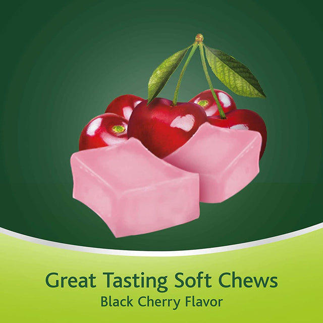 Dulcolax Soft Chews Saline Laxative Black Cherry Gentle Constipation Relief, Magnesium Hydroxide 1200Mg, 60Ct