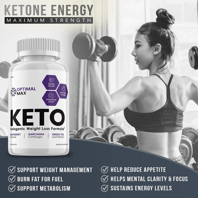 (2 Pack) Optimal Max Keto Pills Advanced Ketogenic Support (120 Capsules)