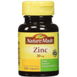 Nature Made Zinc 30 Mg for Immune System Support Tablets, 100 Count Ea