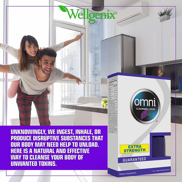 Wellgenix Omni Herbal Cleanse Detox Drink - 1Oz Grape Flavor - Detox Cleanse - Quick One Hour Detox Drink - Flush Your System of Toxins for a Full Body Detox Cleanse