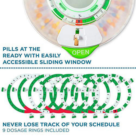 Livefine 28-Day Automatic Pill Dispenser with Upgraded LCD Display, Key Lock, Sound & Light for Prescriptions, Medication, Vitamins, Supplements & More