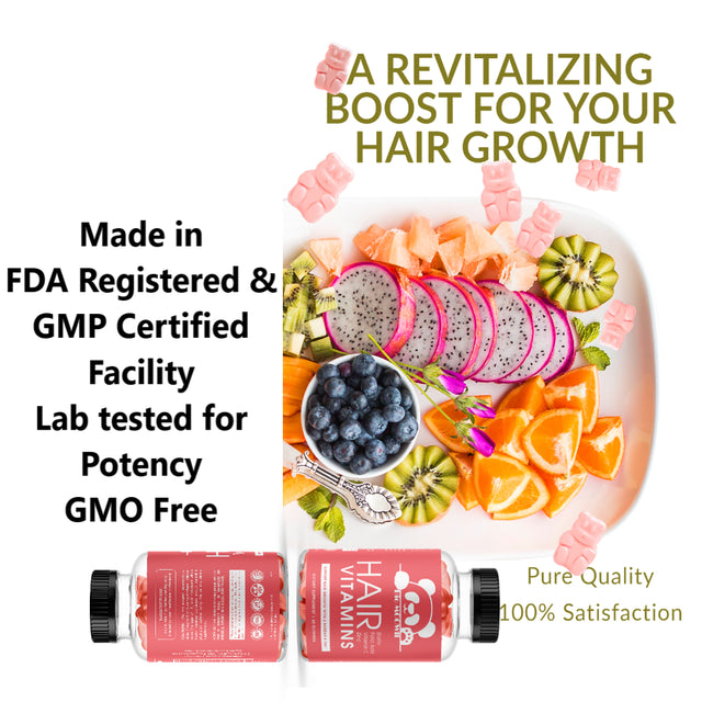 Bio Moowii Hair Growth Gummies - Naturally Grow Longer, Stronger Hair for Men and Women