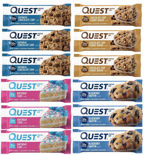 Quest Nutrition Protein Bar Delectable Dessert Variety Pack 1. Low Carb Meal Replacement Bar with over 20 Gram of Protein. High Fiber, Gluten-Free (12 Count)