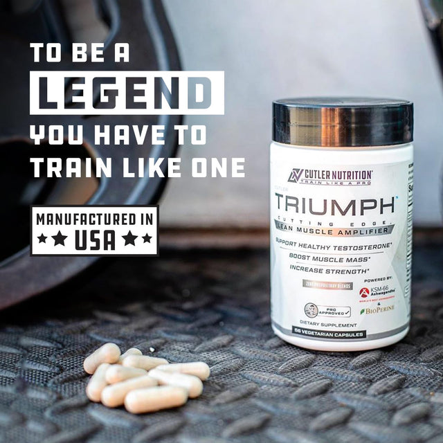 TRIUMPH Testosterone Booster for Men: Best Test Booster and Estrogen Blocker for Men with DIM, KSM 66 Ashwagandha, and Boron Citrate, Build Natural Lean Muscle Mass and Strength, 56 Veggie Capsules