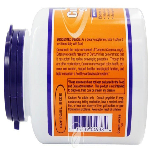 NOW Supplements Curcumin Gels (Turmeric) 60 Sgels