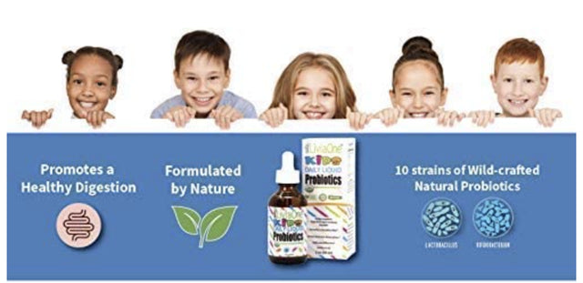 Liviaone Kids Daily Liquid Probiotics - Organic - Unflavored Liquid Probiotic for Children