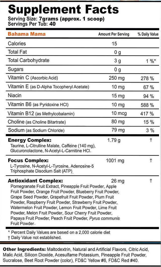 Roman Atwood Energy Powder, Sugar Free, Clean Caffeine Focus Supplement, Water Mix, Orange, Coconut & Pineapple Flavor, Focus Amino, Vitamin + Antioxidants Blend - 9.8 Oz (40 Servings)