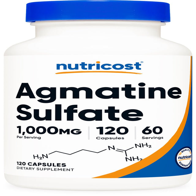 Nutricost Agmatine Sulfate 1000Mg, 120 Capsules (500Mg per Capsule) Supplement