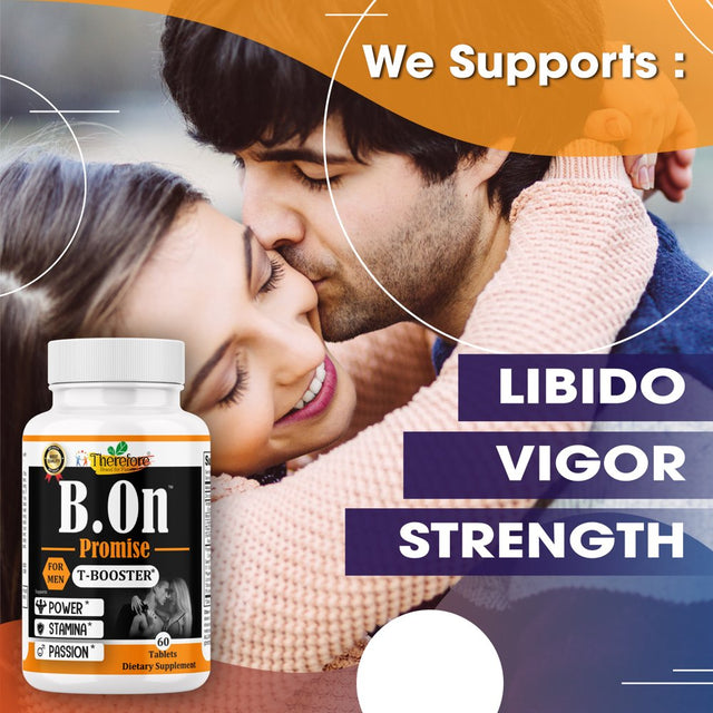 Testosterone Booster for Men Vitamin and Supplement, Boost Energy, Muscle Growth 60 Ct by Therefore