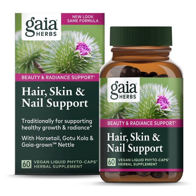 Gaia Herbs Hair, Skin & Nail Support, 60 Vegan Liquid Phyto-Caps