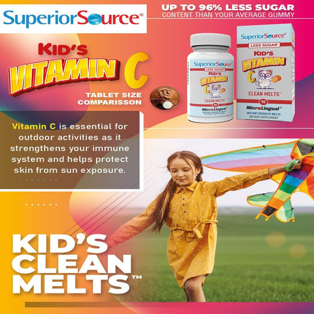 Superior Source Kid'S Vitamin C Clean Melts, Orange, 90 Instant Dissolve Melts