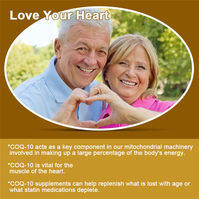 100% Natural Coenzyme Q10 200Mg Antioxidant Support for Heart, Brain, Immunity & Liver Support - 120 Capsules