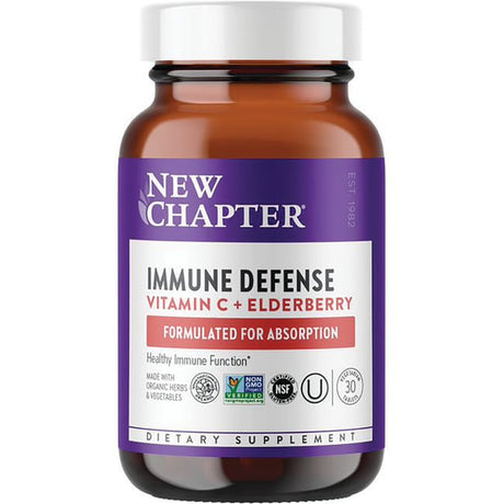 New Chapter Immune Defense Tablets with Vitamin C and Elderberry, 30 Ct