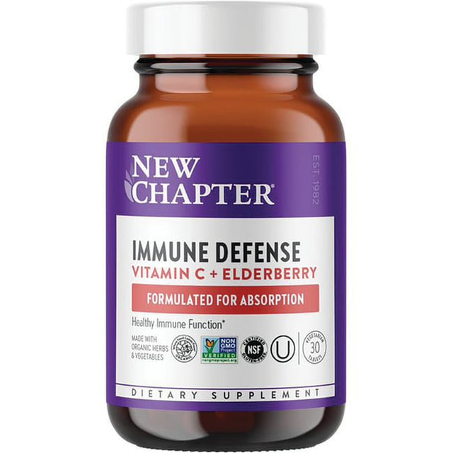 New Chapter Immune Defense Tablets with Vitamin C and Elderberry, 30 Ct