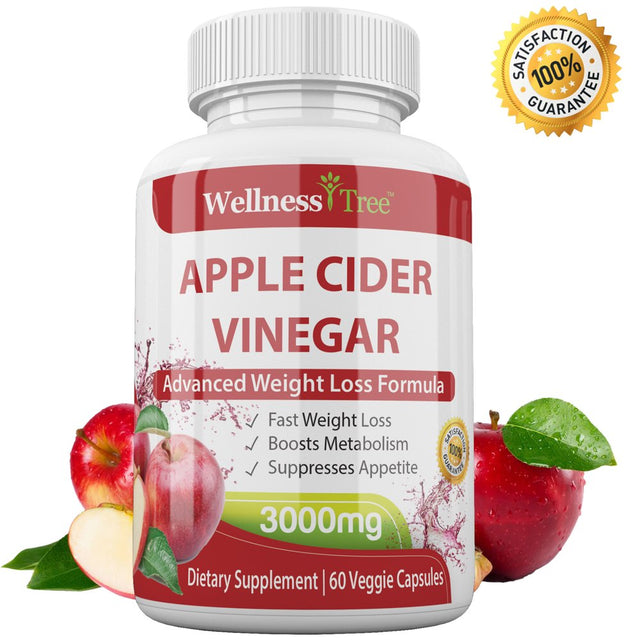 (3 Pack) Apple Cider Vinegar Capsules - Extra Strength 3000Mg - Apple Cider Vinegar Pills for Weight Loss, Blood Sugar, Detox & Digestion