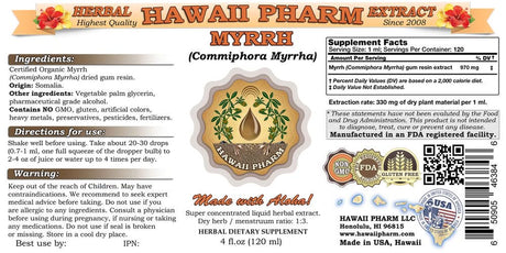 Myrrh (Commiphora Myrrha) Tincture, Organic Dried Gum Resin Liquid Extract, Gum Myrrh, Herbal Supplement 2 Oz