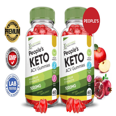 (2 Pack) Peoples Keto ACV Gummies 1000MG Dietary Supplement 120 Gummys