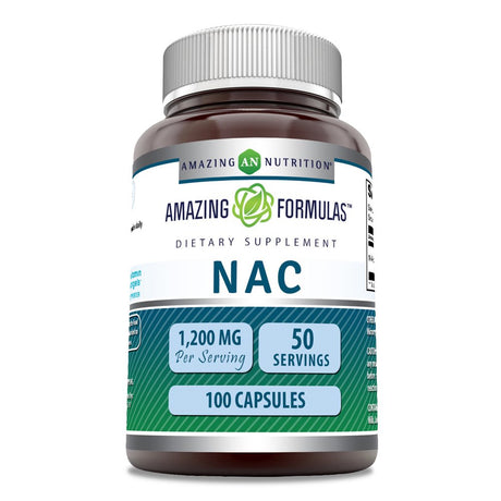 Amazing Formulas NAC (N-Acetyl Cysteine) - 1200Mg per Serving 100 Capsules | Non-Gmo | Gluten Free | Made in USA