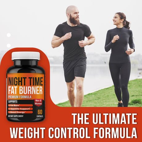 Nighttime Fat Burner Garcinia Combogia, Metabolism Booster, Appetite Suppressant, Weight Loss Supplement for Women Stimulant Free Weight Loss Pills